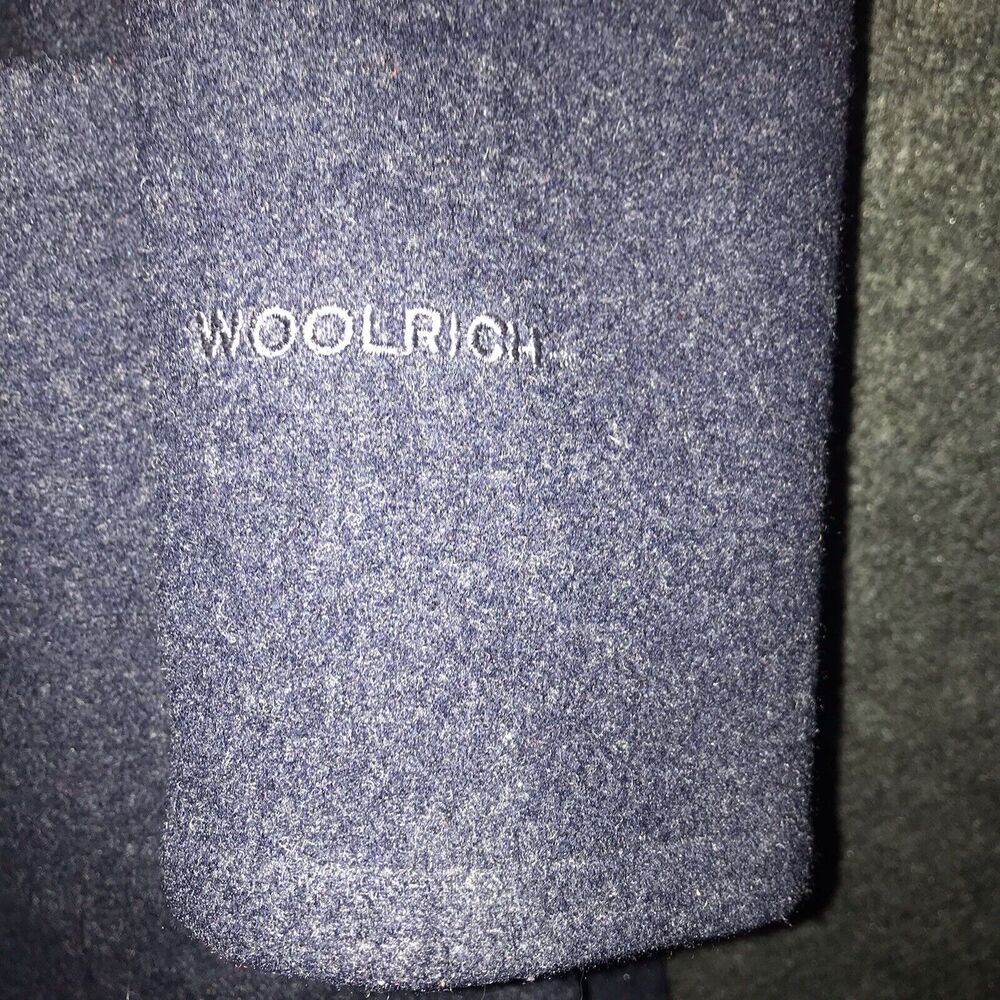 Woolrich Jacket Women's‎ Medium Wool Parka Long Coat Deep Navy Blue Horn Toggles - Picture 7 of 11